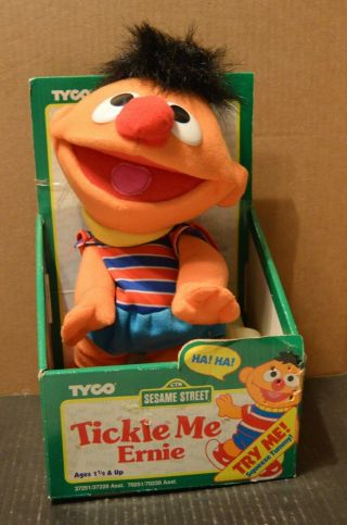 Sesame Street Plush Tickle Me Ernie Talks Vintage 1996 Jim Henson