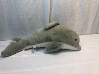 Large 23” Sea World Gray Dolphin Plush Stuffed Animal Toy Vtg 1991