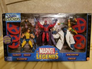Toy Biz Marvel 2003 X - Men Legends Box Set Gambit Beast Magneto Wolverine Rogue