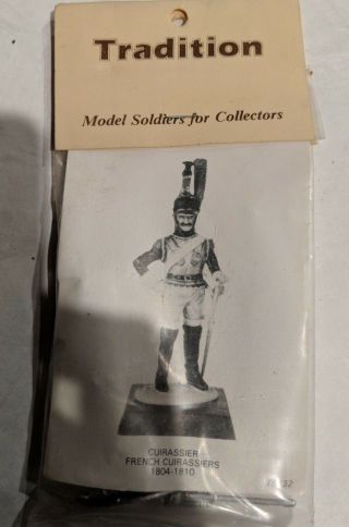Vintage Metal 54mm Military Miniature Tradition French Cuirassiers 1804