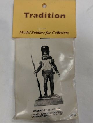 Vintage Metal 54mm Military Miniature Tradition French Guard Grenadier 1804
