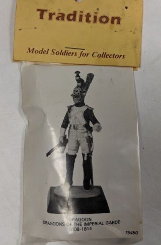 Vintage Metal 54mm Military Miniature Tradition Dragoon Of Imperial Guard 1814