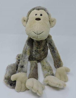 Jellycat Mattie Monkey Plush Brown Tan Gray 17 " Soft Toy Stuffed Animal