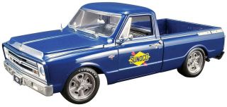 Boxdamage 1967 Chevrolet C - 10 Pickup Blue " Sunoco Shop Truck " 1/18 Acme A1807211