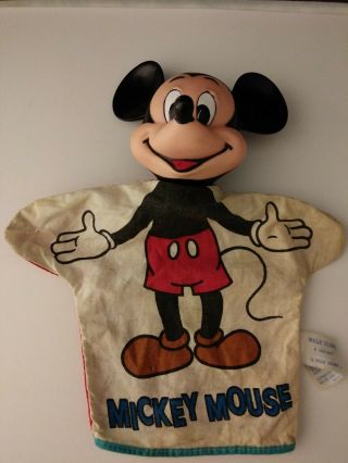 Vintage Walt Disney Mickey Mouse Hand Puppet.  1960 