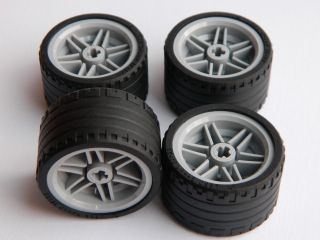 Lego Technic Wheels Set Of 4 Tire 37 X 22 Zr Wheel 30.  4 X 20 Mm Large Tyre