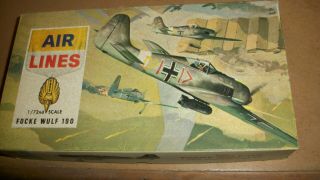 1/72 Air Lines Brand Aircraft - - German Focke Wulf 190 - - Old Stock