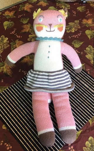 Blabla 17” Splash The Cat Knit Handmade Doll Plush Toy Rare Euc