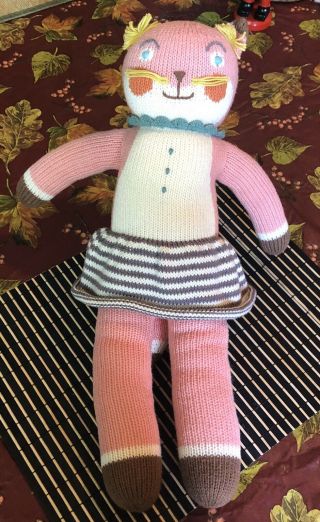 Blabla 17” Splash The Cat Knit Handmade Doll Plush Toy Rare EUC 2