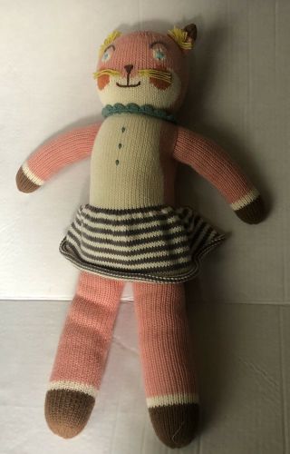 Blabla 17” Splash The Cat Knit Handmade Doll Plush Toy Rare EUC 3