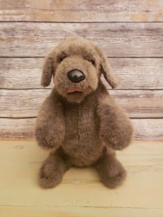 Folkmanis Sitting Dog Plush Hand Puppet Stuffed Animal Toy Collectible 14 " Tall