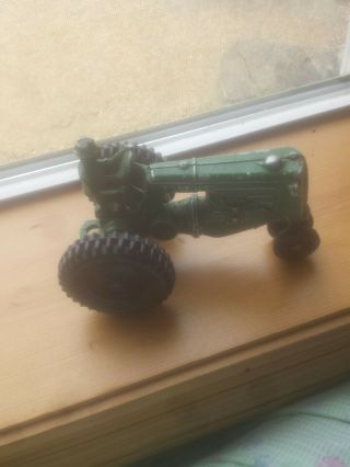 Vintage Mm (minneapolis - Moline) Die Cast Green Tractor With Driver & Black Tires