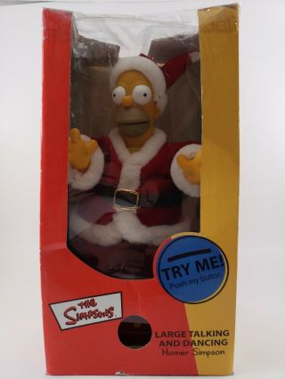 The Simpsons - 13 " Talk,  Sing & Dancing Homer Simpson Santa 2002 Gemmy Christmas