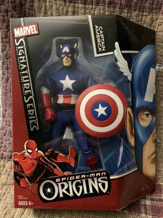 Hasbro Spiderman Origins Signature Series Captain America 9 " Action Figure -