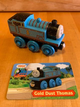 Authentic Thomas Wooden Railway Train Gold Dust Thomas - 2006 With Card