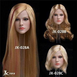 1/6 Custom Female Head With Long Hair By Jxtoys 028a