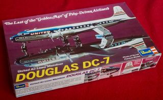 Vintage Revell Douglas Dc - 7 United Airlines - Cat.  H - 168 - 1974 Issue - Look