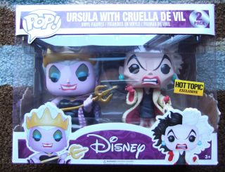 Funko Pop Disney Ursula & Cruella De Vil Hot Topic Exclusive Collectible 2 Pack