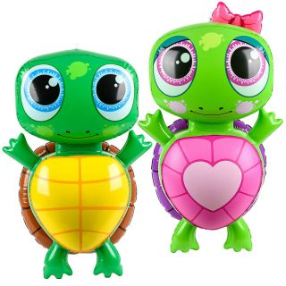 (set Of 2) 24 " Girl Boy Turtle Inflatable - Inflate Blow Up Toy Party Decoration
