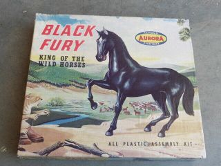 1958 Aurora Plastics Black Fury King Of The Wild Horses Model Kit Box Only