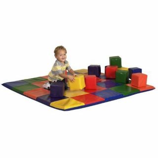 Softzone® Patchwork Toddler Mat & 12pc Blocks (pack Of 1)