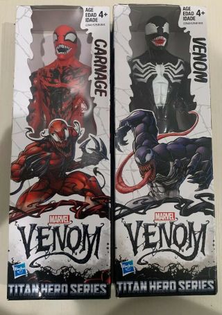 Marvel Venom Titan Hero Series Set Of 2 Action Figures Venom Carnage