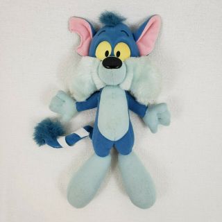 Furrball Tiny Toon Adventures 1990 Vintage Plush Stuffed Toy Blue Cat Rare Find