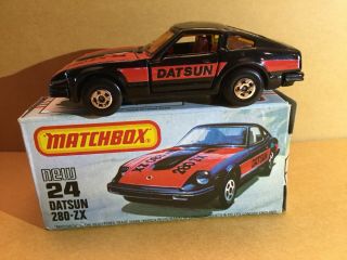 Matchbox Superfast No.  24 Datsun 280 - Zx Black With Red Tampo Hong Kong Base