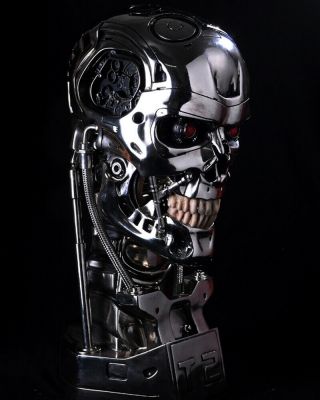 Perfect Terminator Arnold T2 T800 Endoskeleton Skull Resin Statue Bust Led Stock 2