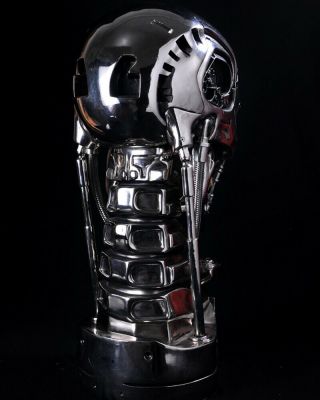 Perfect Terminator Arnold T2 T800 Endoskeleton Skull Resin Statue Bust Led Stock 3