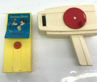 Vintage Fisher Price 460 Movie Viewer And 1 Cartridge Mickey Lonesome Ghosts 475
