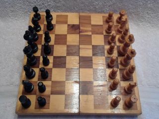 Wooden Chess Set In Folding Box Game For All Ages Unbranded