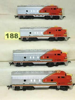 Set Of Four Tyco Ho Scale Santa Fe Diesel Locomotives