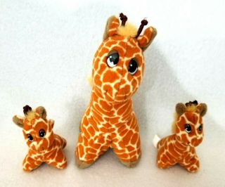 1997 Galoob Pound Puppies Giraffe Mom 6 X 3.  5 " 2 Babies 3 " Adorable Vintage