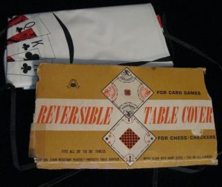 Reversible Game Table Cover Vintage For Chess / Checkers / Card Games By Alco