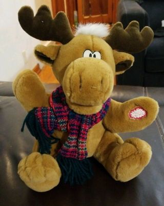 Dan Dee Animated Singing Moose Grandma Got Run Over Reindeer Christmas Plush