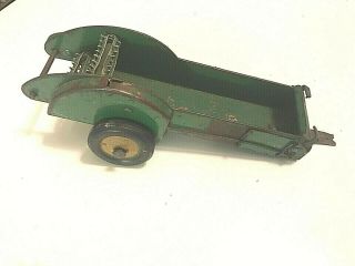 Vintage Metal John Deere Toy Manure Spreader With Rubber Tires
