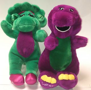 Vintage 1993 Barney The Dinosaur And Baby Bop Barney And Friends Plush