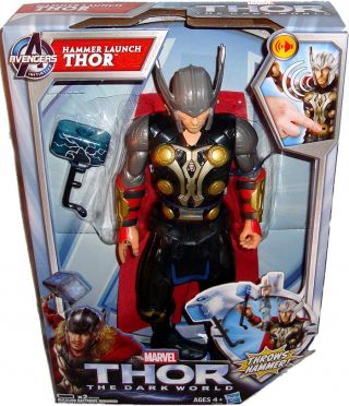 Avengers Thor The Dark World Hammer Launch Thor Figure Mib Marvel Comics W Sound