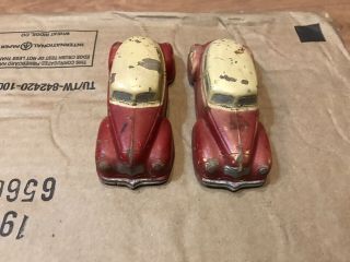 2 Vintage 1930’s Sun Hard Rubber Toy Cars.  No Wheels