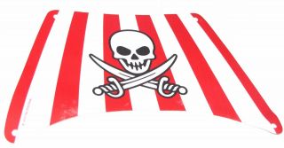 Lego Pirate Boat Sail With Red And White Stripes Skull & Crossbones Pattern