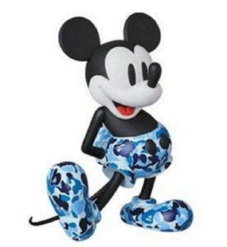 Vcd Bape (r) Mickey Mouse A Bathing Ape Bape Medicom Toy Blue Ver.  Figure Japan