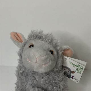 Kohls Gray Mother & Baby Lamb Sheep Plush Stuffed Animal Beanie 2