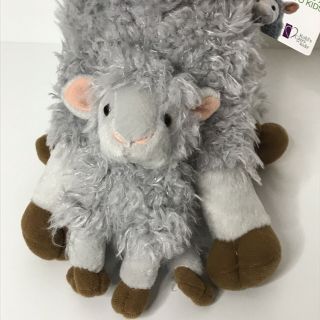 Kohls Gray Mother & Baby Lamb Sheep Plush Stuffed Animal Beanie 3