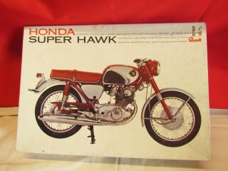 Vintage Revell Honda Hawk Motorcycle 1/8 Scale Model Kit,  1966,  Parts