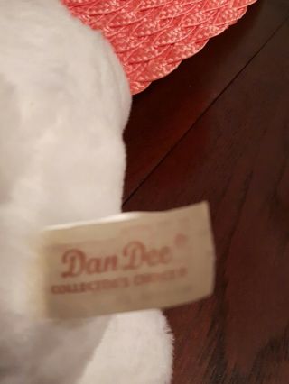 Dan Dee Collectors Choice Plush Easter Bunny Rabbit White PINK Embroidered 12 