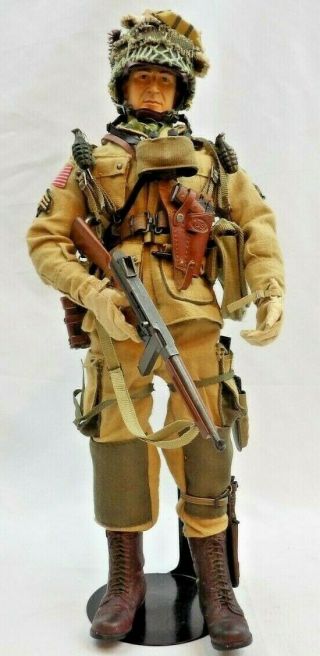 1:6 Us 101st Airborne Sgt D Day With Thompson,  Stand Ww2
