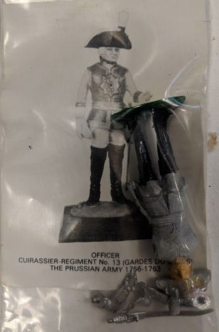 Vintage Metal 54mm Military Miniature Tradition Pruss Cuirassier Ofc 7 Years War