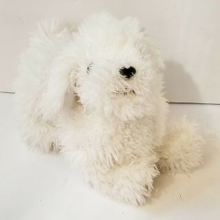 Vguc - 14” Folkmanis Hand Puppet White Bichon Frise Puppy Dog Body Realistic Plush
