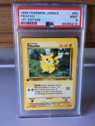 1st Edition Pikachu Psa 9 Non Holo 1999 Pokemon Jungle